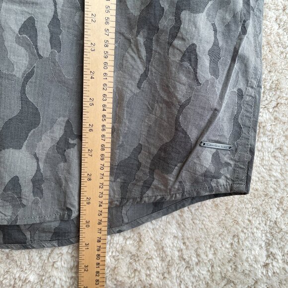Calvin Klein Men Camo Button-Down Casual Shirt Green XL Military Army Camouflage - Picture 11 of 12